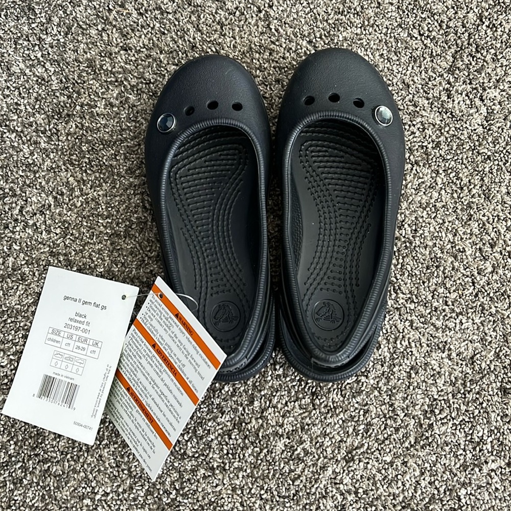 Crocs Girls Size c11 Black Genna II Gem Flats GS
